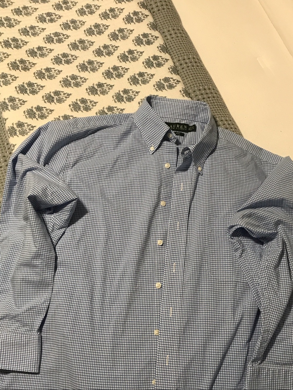 Lauren Ralph Lauren Small Blue Gingham Button-Down Shirt
